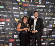 Anais détailleur et Mathias Molteno représente l'école au World Film Festival in Cannes