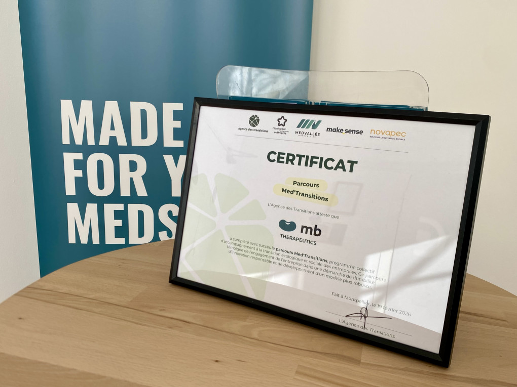 Certificat MB Therapeutics 